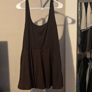Brown Sleeveless Swing Tank Dress